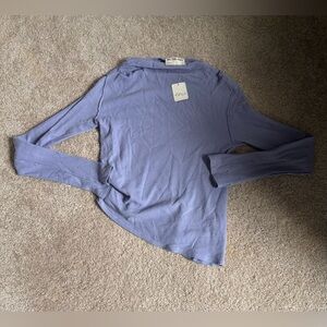 NWT We the Free Waffle like Purple Long Sleeve Top, Size L